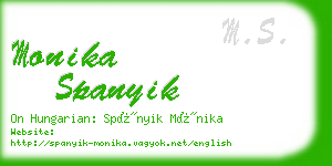 monika spanyik business card